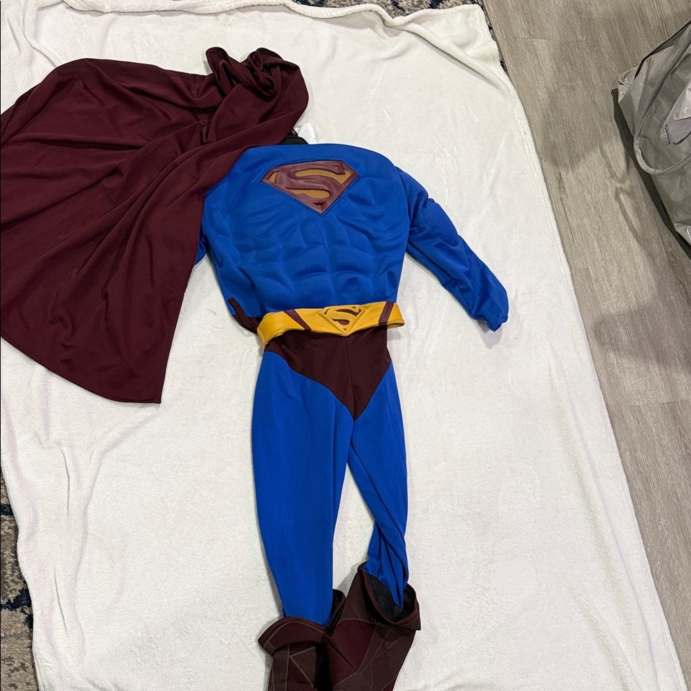 Superman Blue & Maroon Kids Muscle Costume with Cape